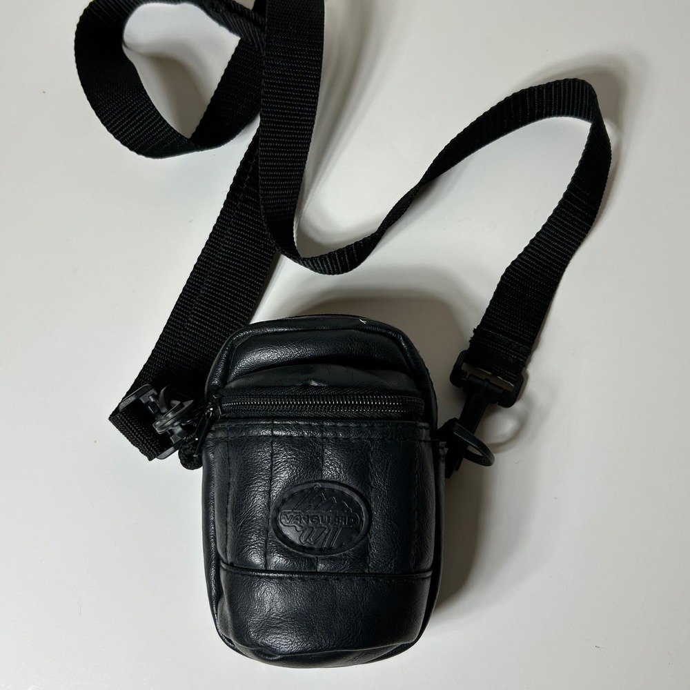 Vanguard Black PVC Mini Camera Bag Crossbody Pouch with Belt Loop Vintage